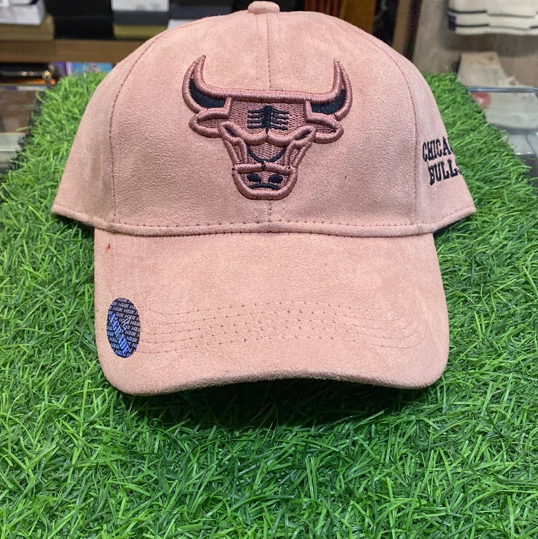 IHC BULLS Beige And Pink Colour Velvet Fabric Cap 13206