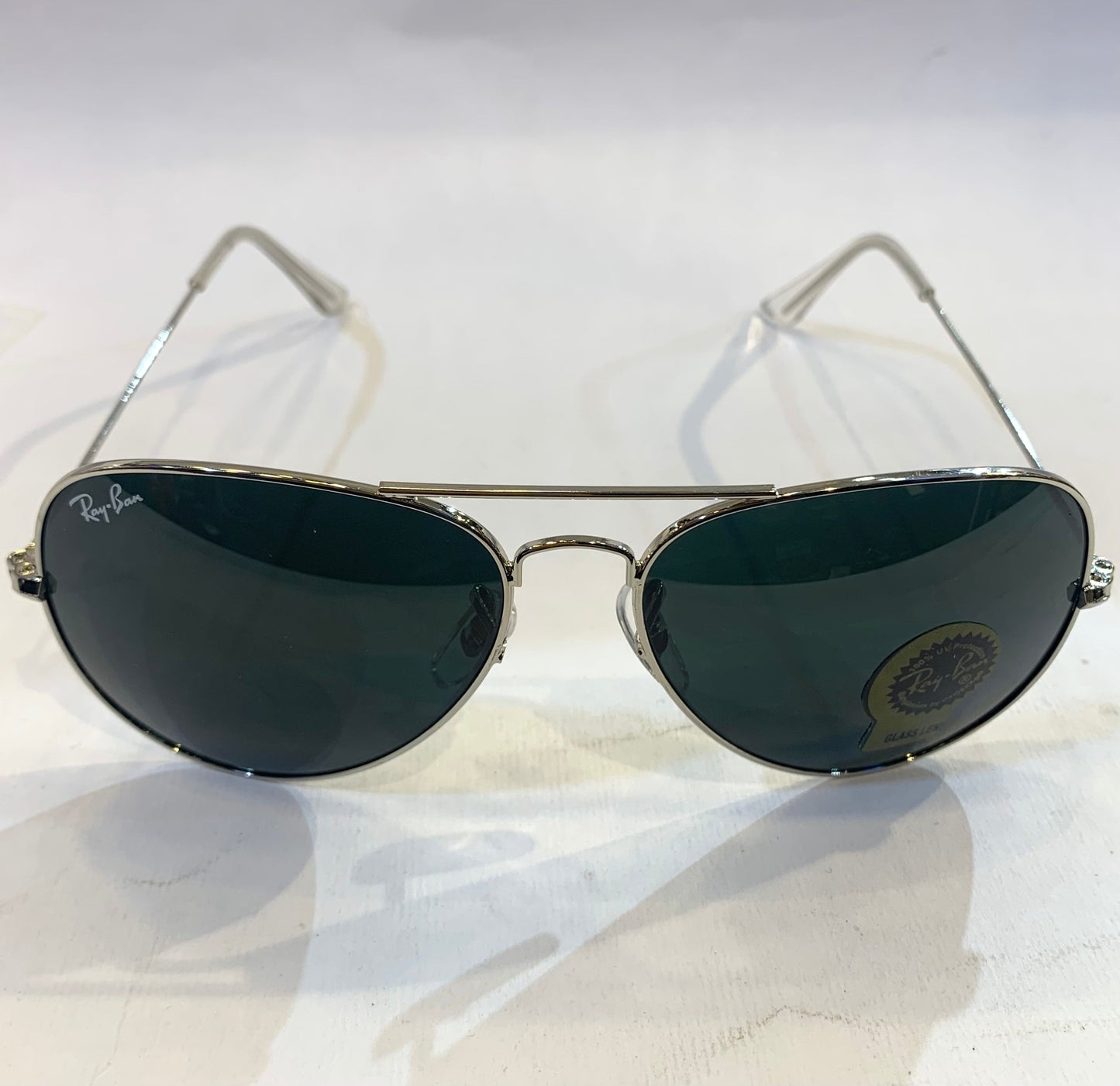 YAR RB Sliver Frame Black Shade Aviator Sunglasses RB3026 62 14-135