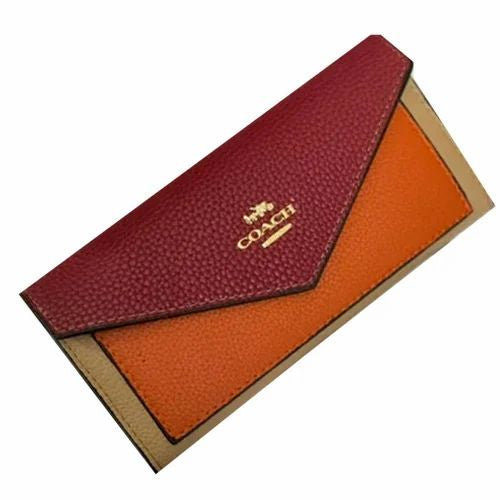 AOC Monogram With Aoc Gold Logo Three Fold Envelope Long Wallet Ladies Wallet