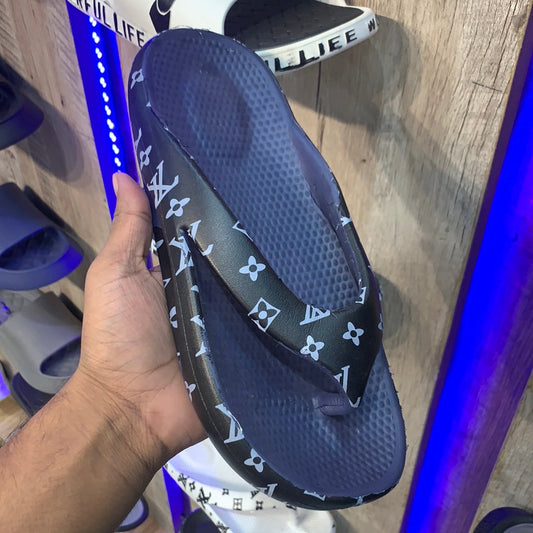 Neavy Blue Black Printed Thumb Slipper