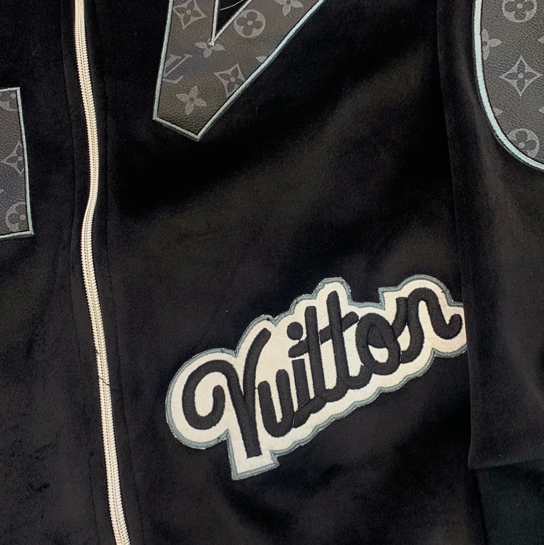 VL LOU UOL Black Colour VL Logo Loop Knit Fabric Imported Fabric Quality Versity Jacket 9398