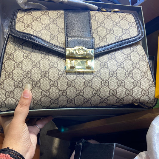 Cug Black Cream Colour Ladies Sling Bag 964005