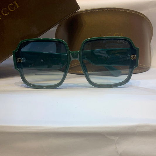 CUG Glossy Green Frame Green Shade Unisex Branded Sunglasses 6203 6515-143