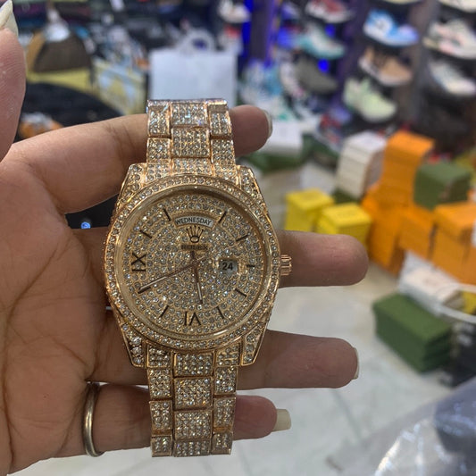CAR Rose Gold Diamond Day & Date Men Watch