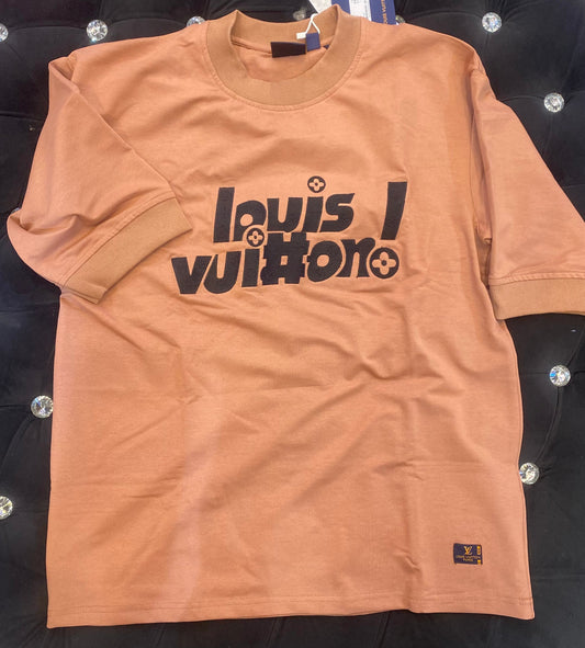 UOL VL Peach Colour With Vl Embroidery Logo Down Drop Shoulder TShirt 510463