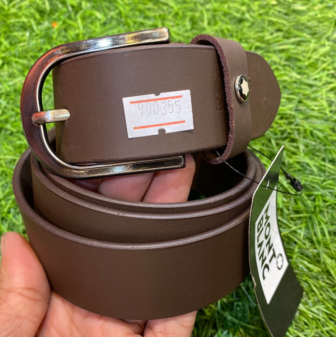 Brown Strap Silver Buckle NOM Fomal Men’s Genuine Leather Belt 900355