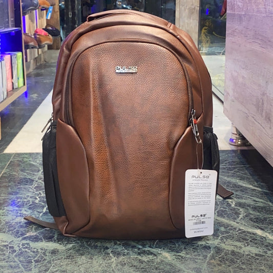 Pulse Leather Backpack Laptop Bag College School Picnic Office