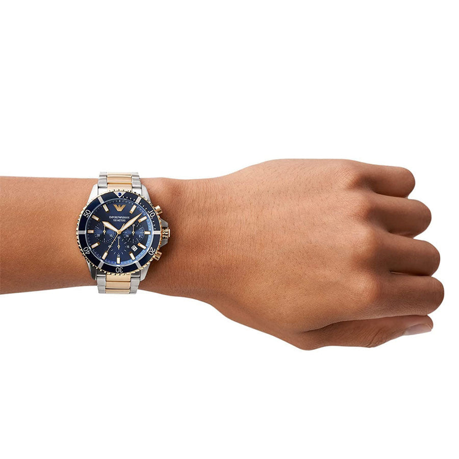 Mra Sliver Gold Chain Blue Gold Dial Premium Quality Men’s Watch 861702