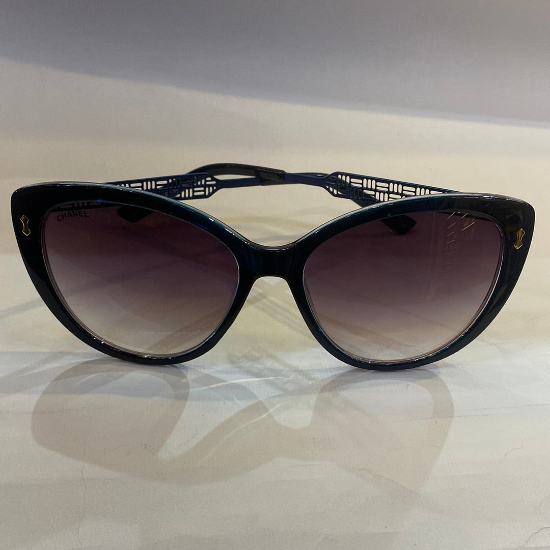 AHC Black Blue Frame Brown Shade Sunglass D15166 57 17-149