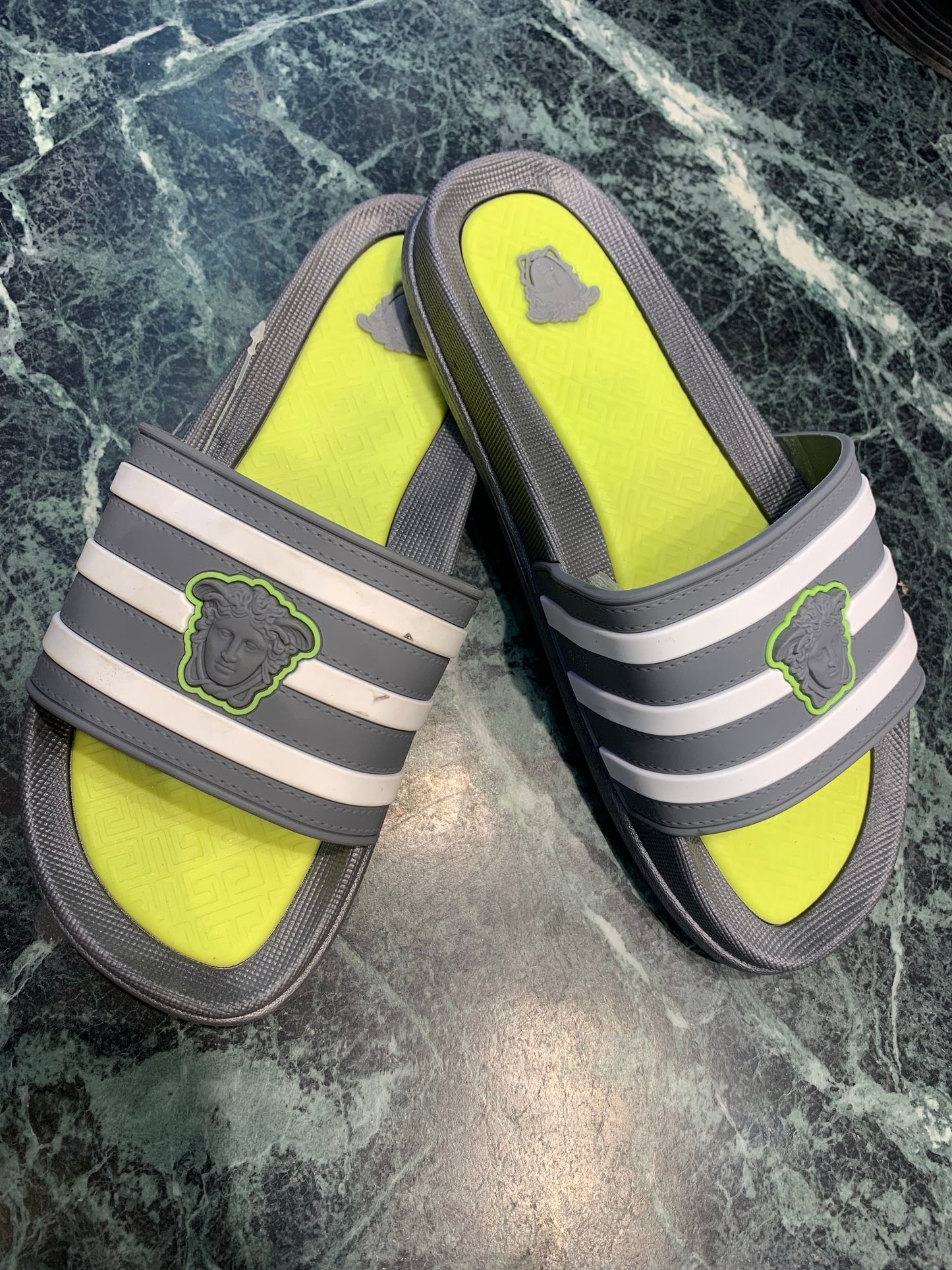 Neon grey slippers