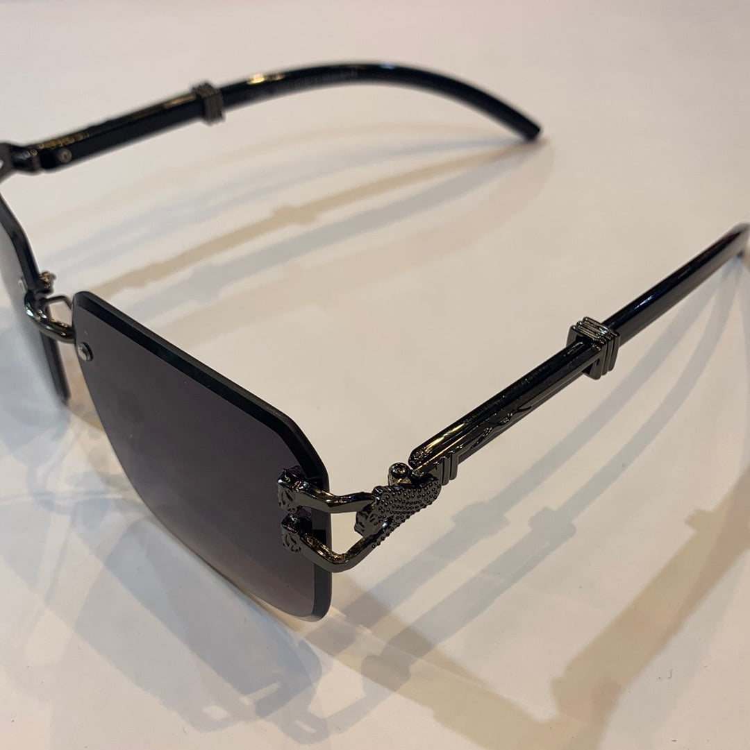 RAC Frameless Black Streak Black Shade Sunglasses