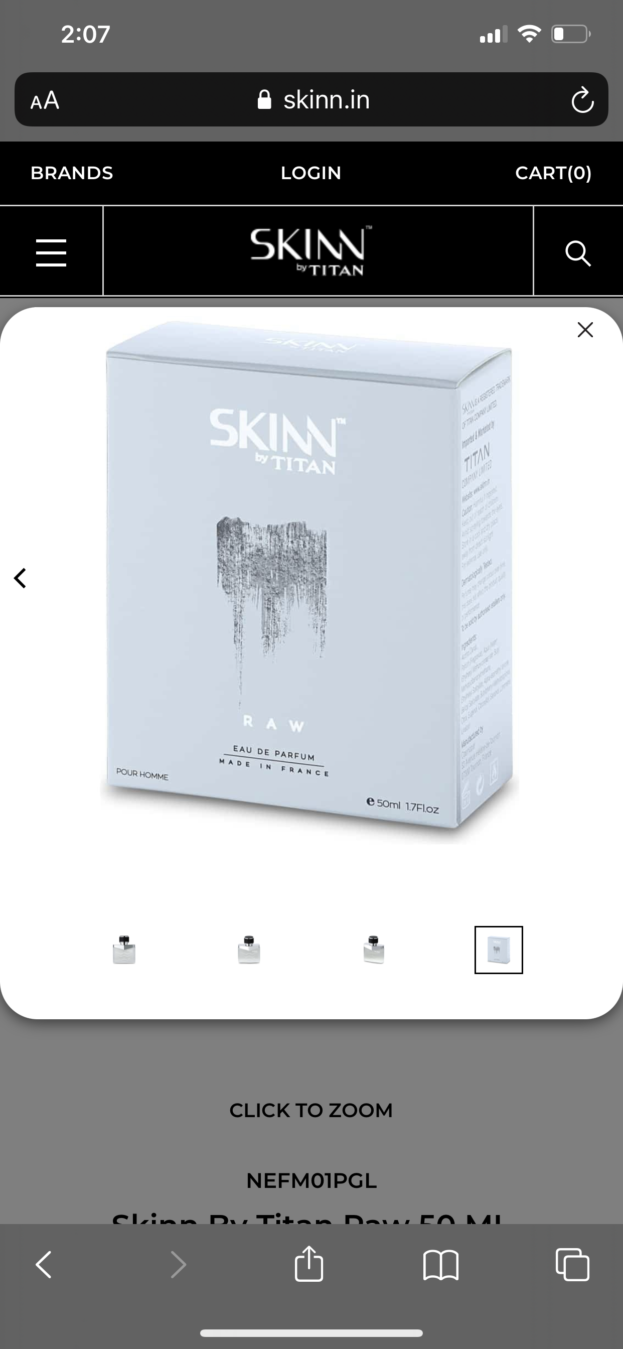 Skinn By Titan Raw 100 ML Perfume For Men EDP(