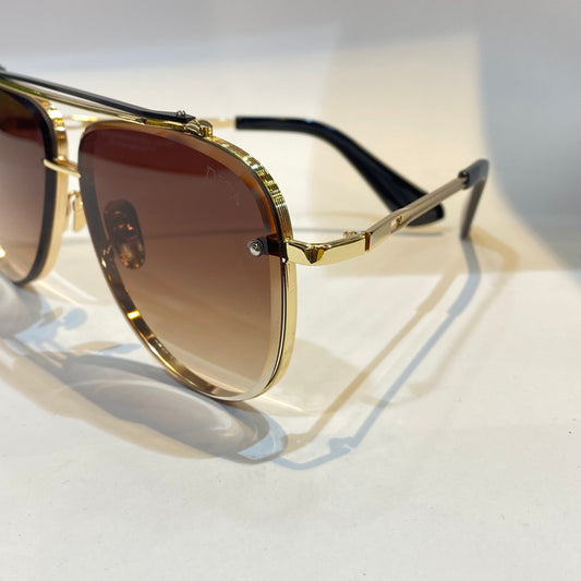 TID Gold Frame Browm Shade Unisex Branded Sunglasses 1912 53 17-139