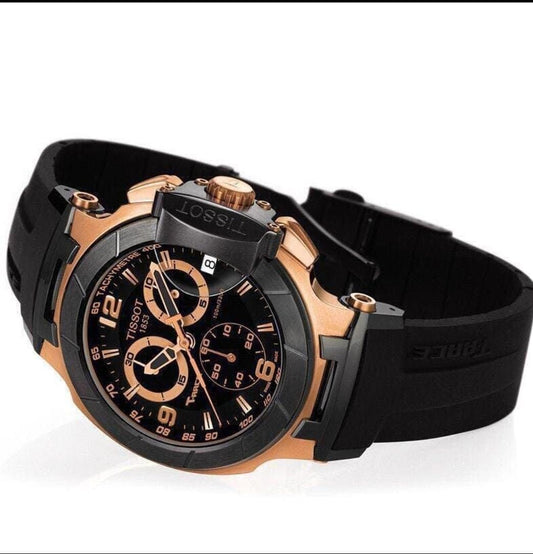 Sit Black Silicone Strap Chrono Watch for Men 401906