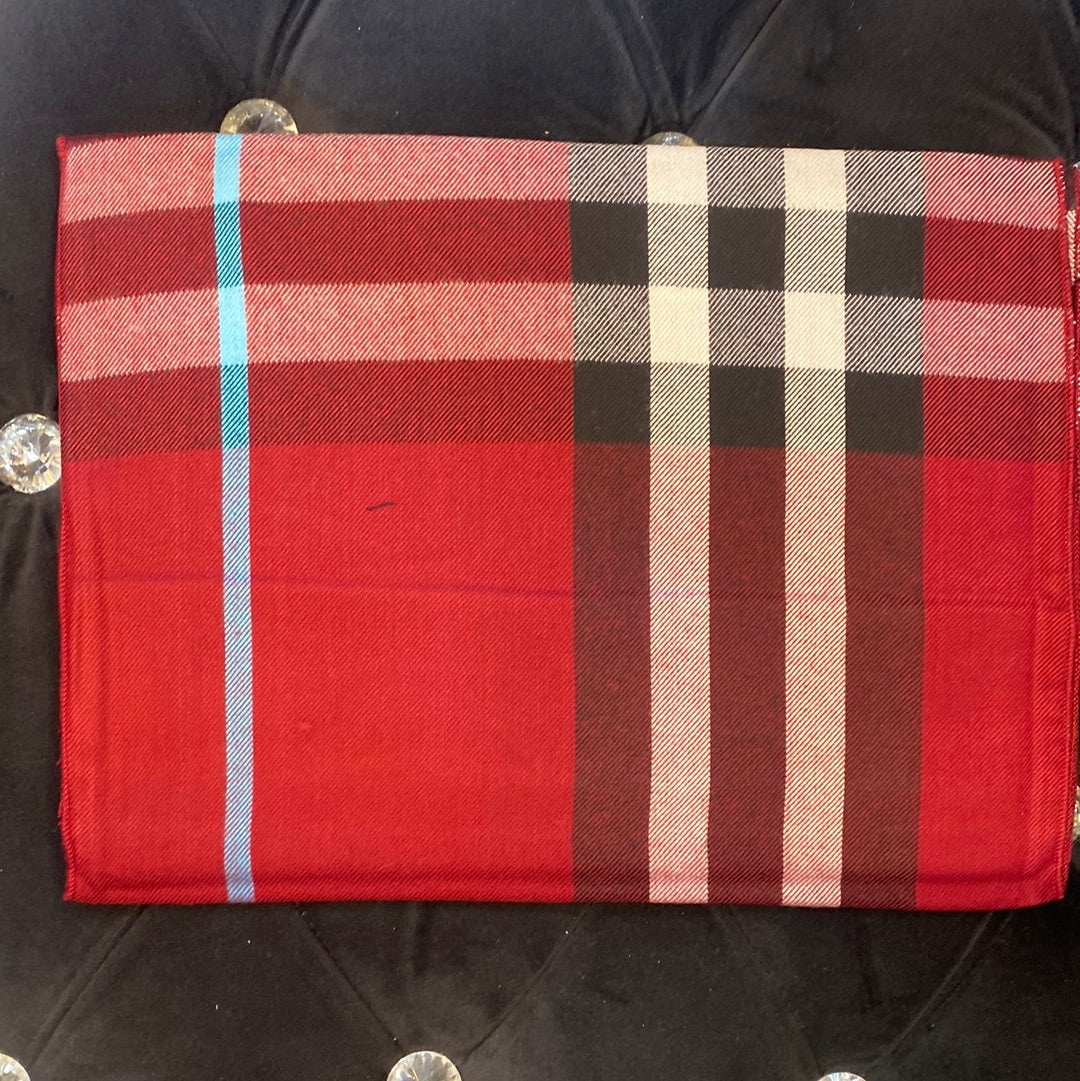 Bur Rub Red Colour With maroon Black Blue Line Imported Muffler 49074