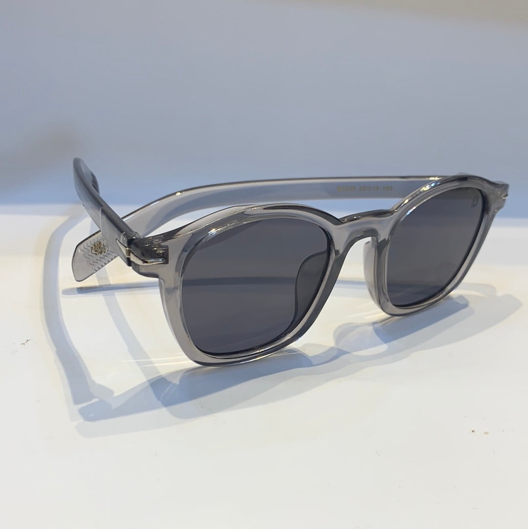 BD Transparent Grey Frame Black Shade Unisex Sunglass B2205 55 15-150
