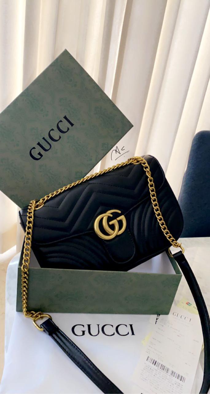 Black Cug Guc Ladies Side Sling Bag Heavy Quality 1788
