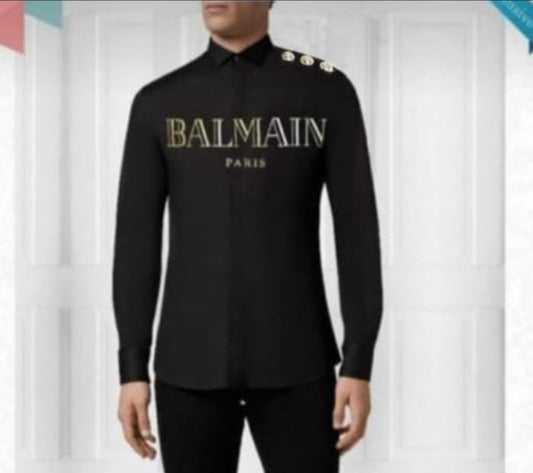 LAB BAL Black Colour  Imported Fabric With Front Print Full Sleeve Shirt