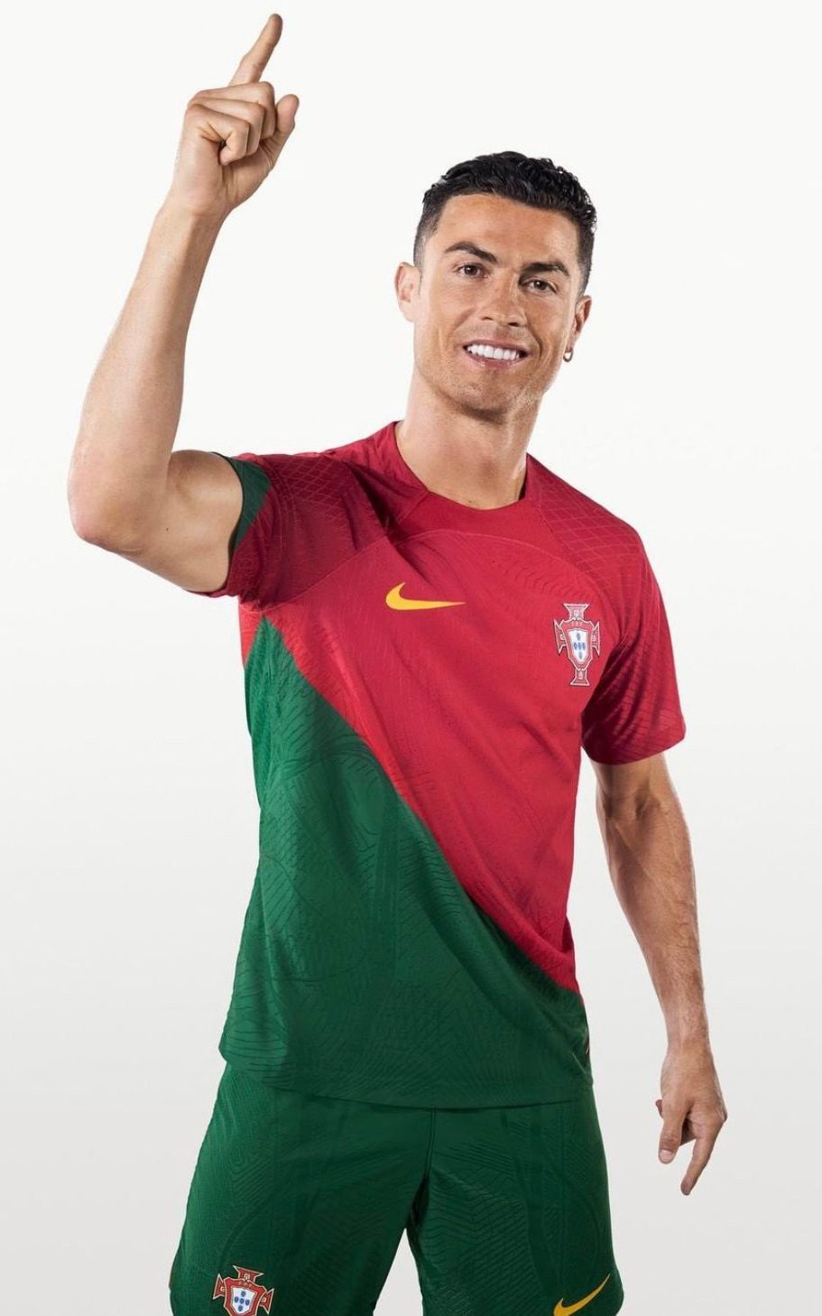 Kin Red Green Colour FPF Logo Branded Lycra Cotton Football Jersey Set 110275