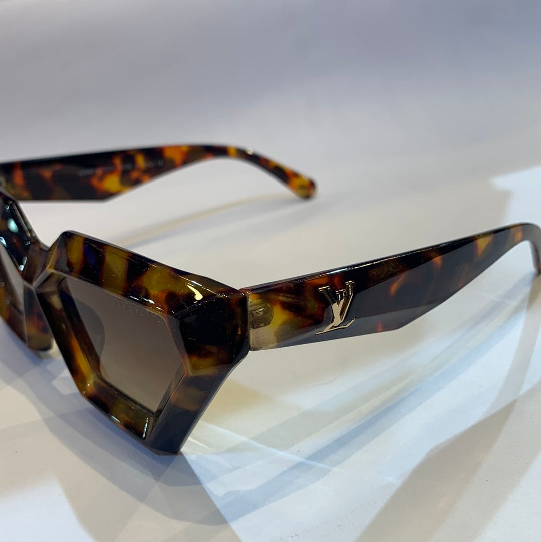 Uol Vl leopard print frame brown shade sunglass LH064 50 20-145