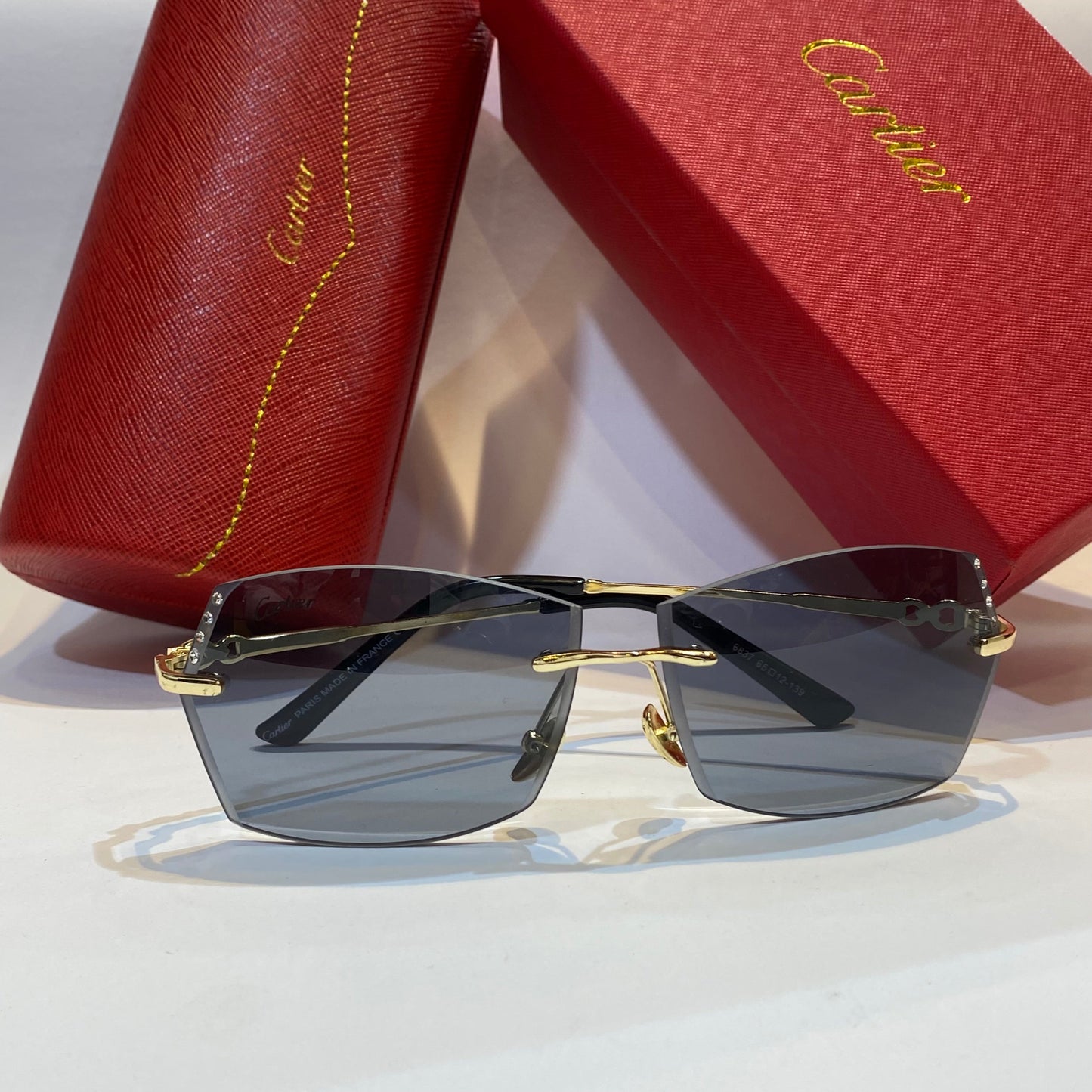 Rac Glossy Gold Frame Black Shade Unisex Branded Sunglasses 6837 65 12-139