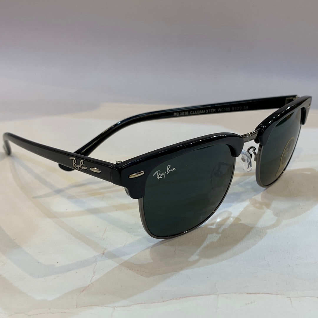 YAR RB Glossy Black Frame Black Shade Unisex Sunglass RB3016 W0365 51 0 3N