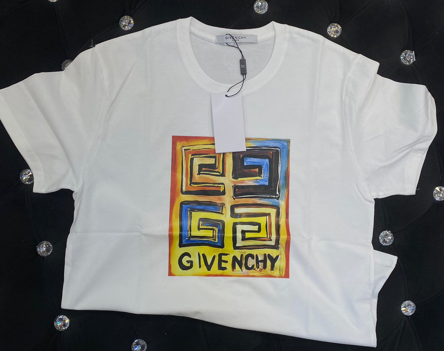 VIG White Colour With VIG Multi Colour Print  Lycra Cotton Fabric TShirt 781405