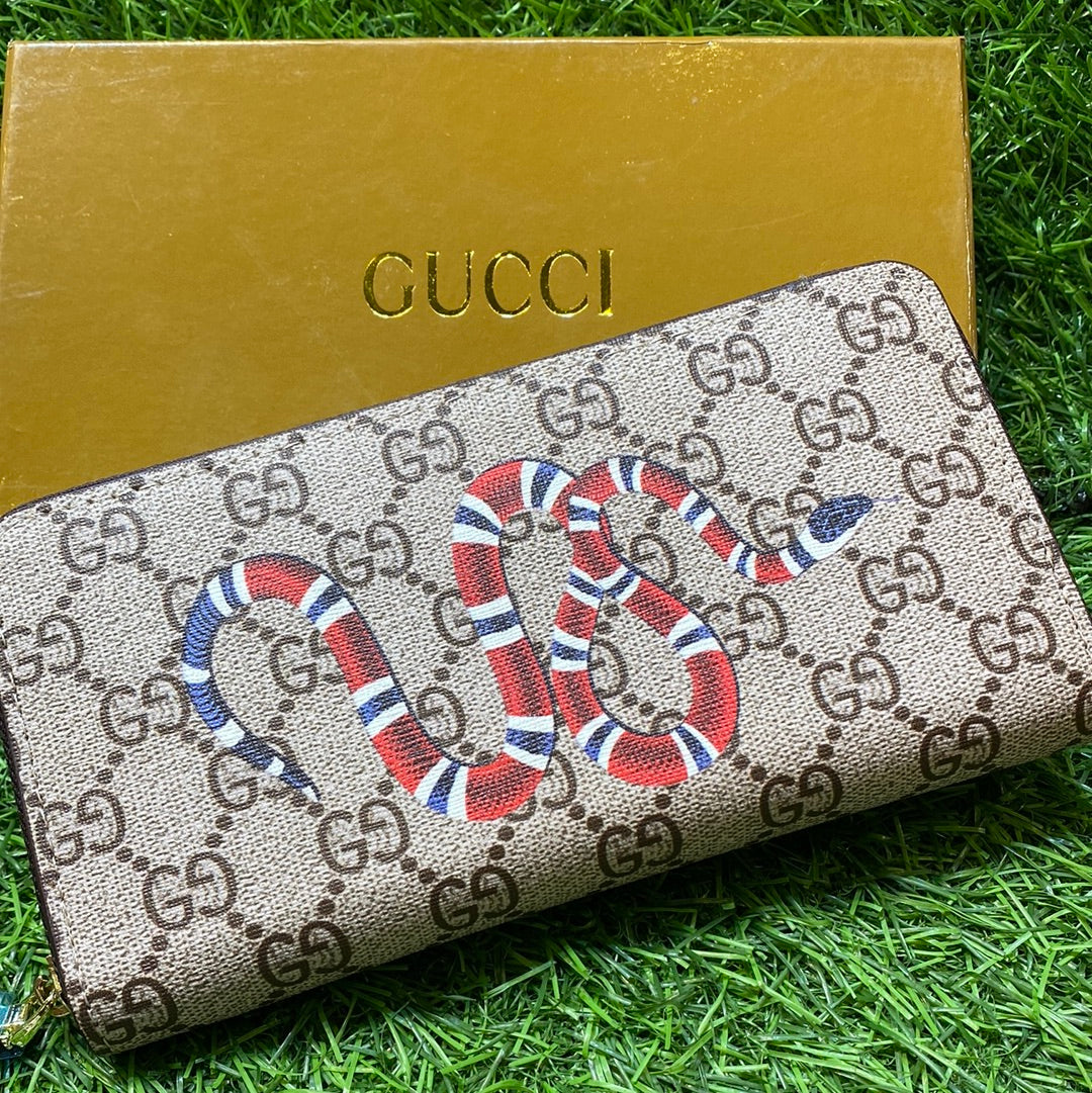 CUG Apricot Snake Grey Cream Yellow Snake Ladies Clutch Zipper Wallet 60017142