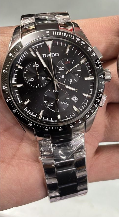 Dar Silver Black Chain Black Dial Man watch