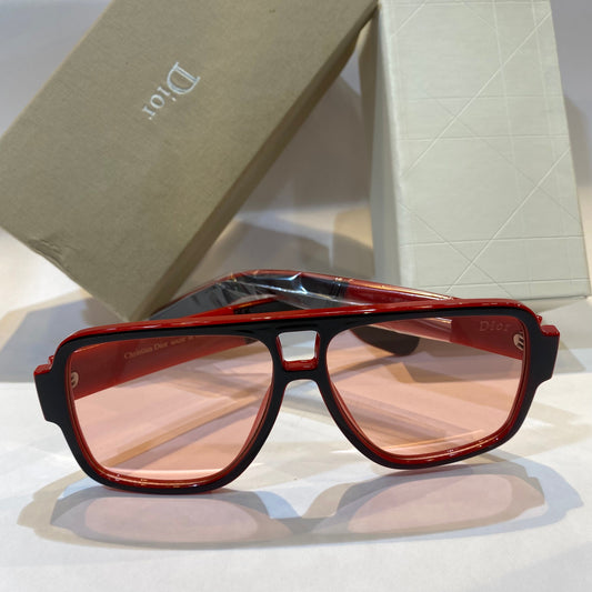 OID Black Red Frame Red Shade Unisex Branded Sunglasses 125960 14-147