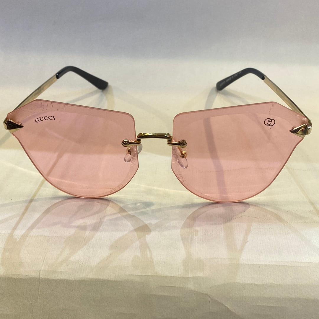 CUG Frameless Golden Stick Pink Shade Sunglass 6872 63 17-145