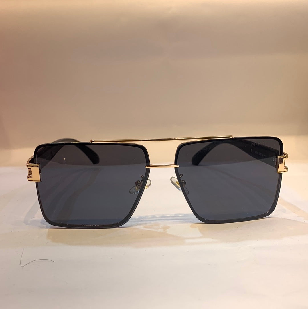 YAM Black Copper Frame Black Shade Unisex Sunglass 22050 62 14 140