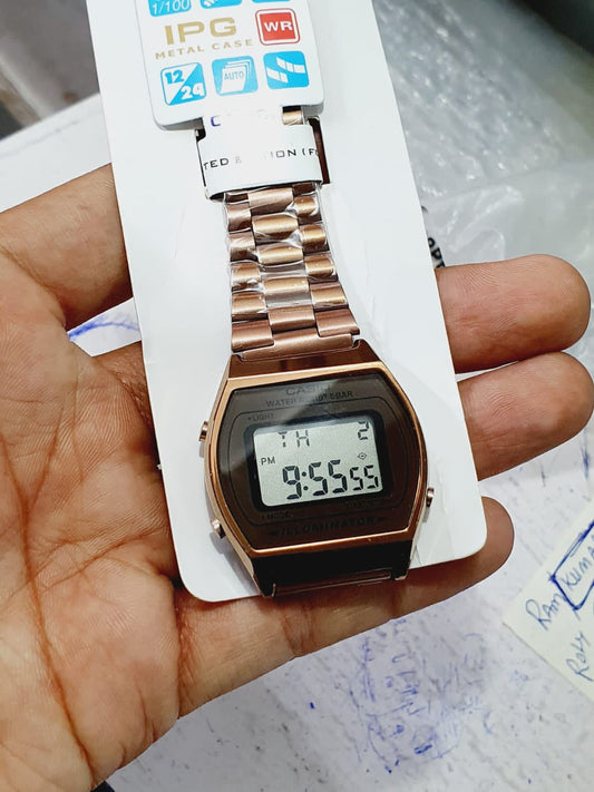 SAC Brown chain Brown Dial watch digital square men sports Watch