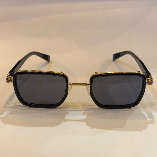 Lab black golden frame black shade sunglass 98038 52 18-142