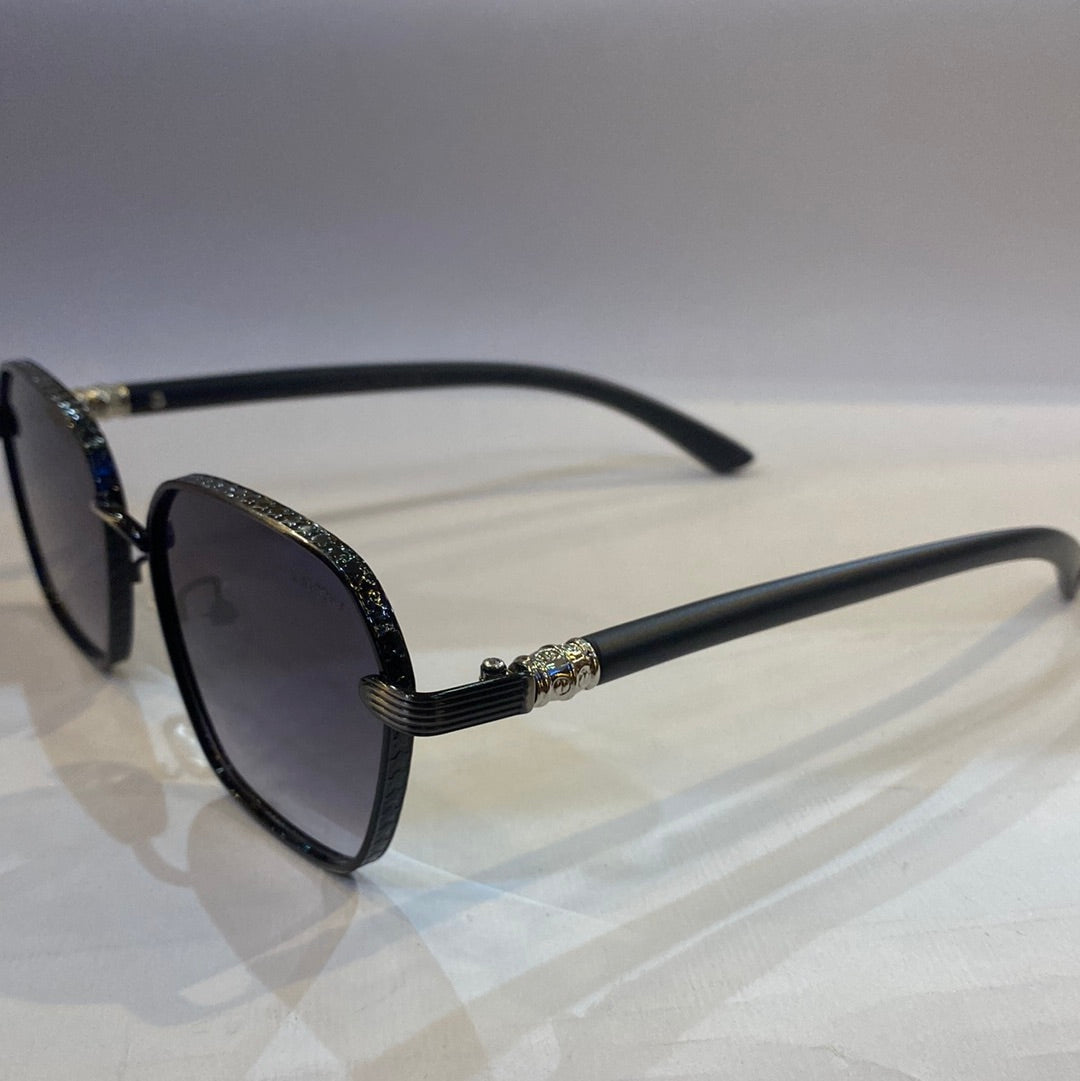 RAC Black Frame Black Shade Sunglass 2A670 58 16-142