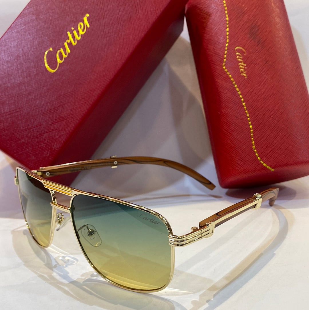 RAC Brown Gold Frame Blue Yellow  Shade Unisex Branded