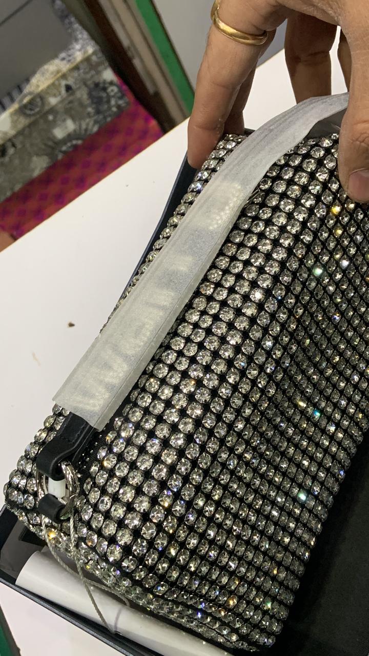 ALEXANDER WANG Black Colour Diamond Studded 192722