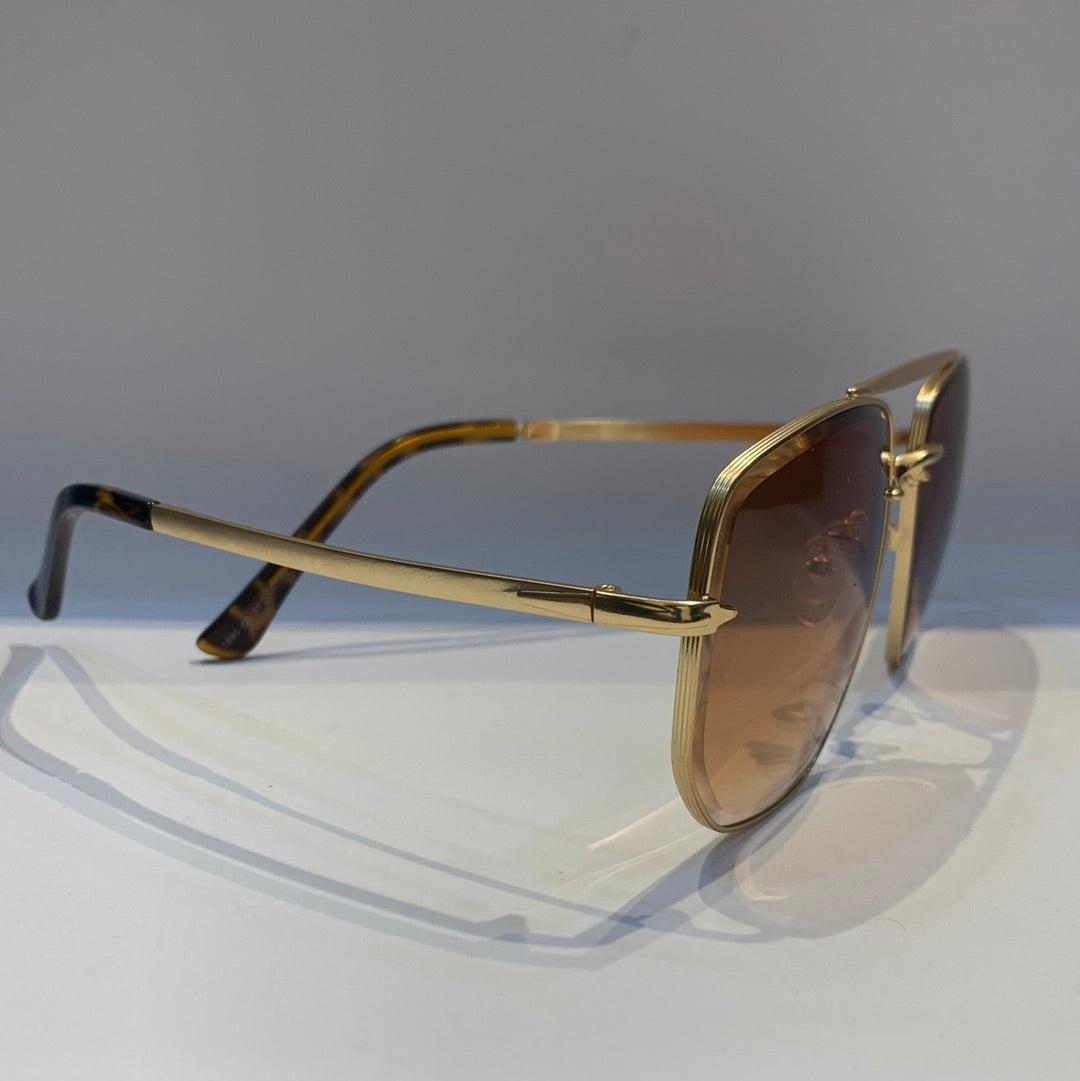 BD Golden Frame Brown Shade Sunglass