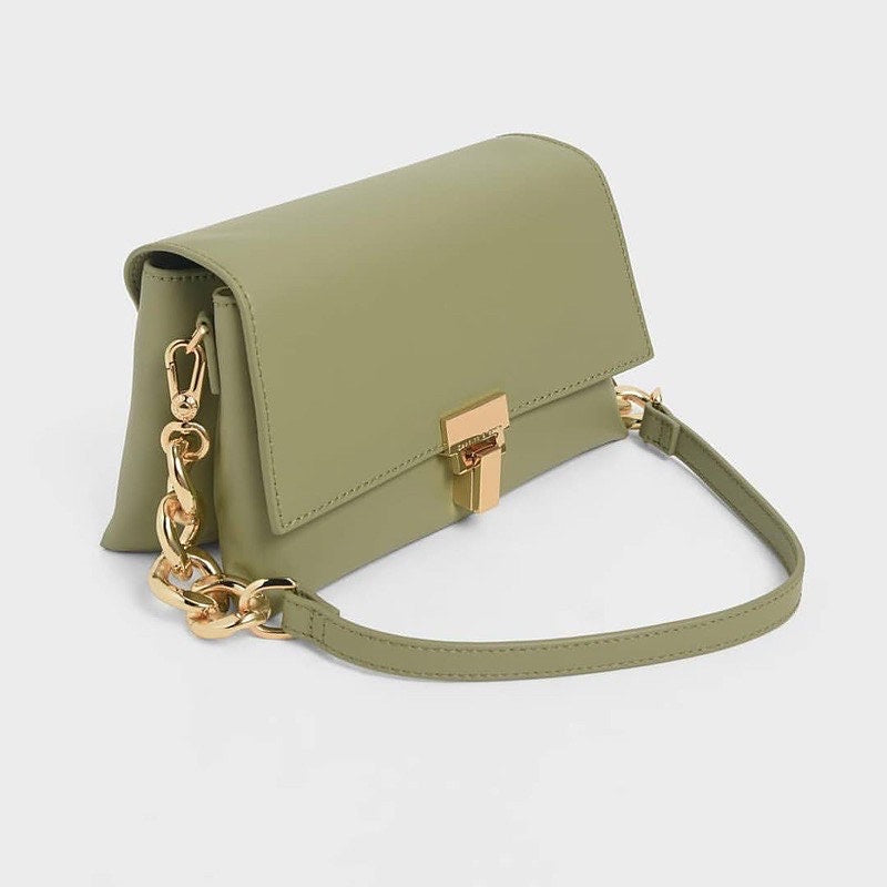 Green Colour Charles Keith Ladies Hand Bag