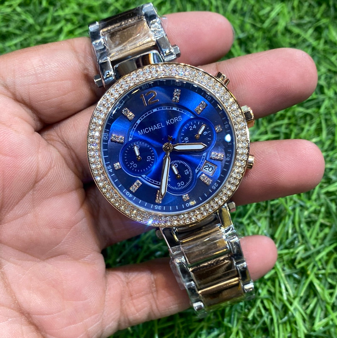 Cim Sliver Brown Chain Blue Dial Ladies Watch 400403