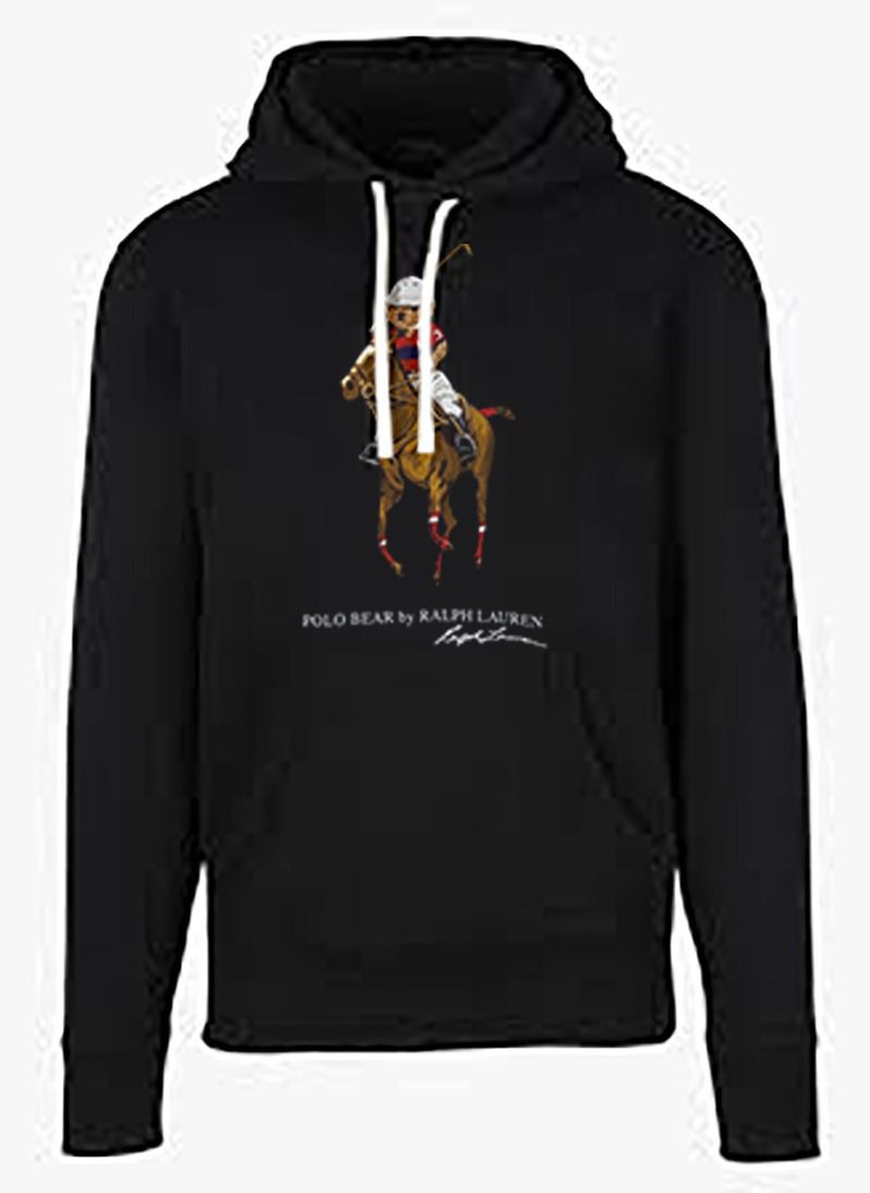 RL LOP POL Dark Grey Colour Hoodie Teddy Bear Man Unisex  9149