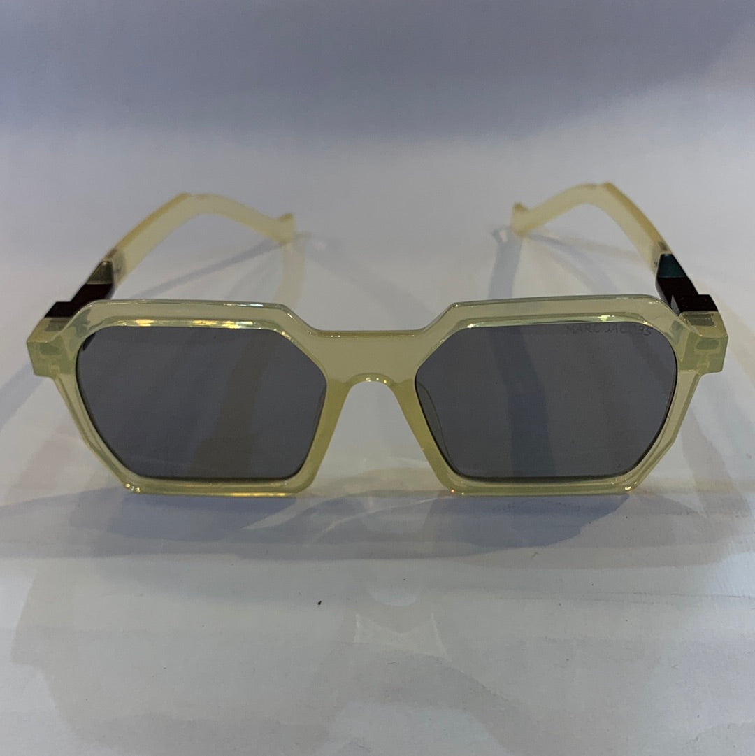 RAM Glossy Yellow Transperent Frame Black Shade Sunglass