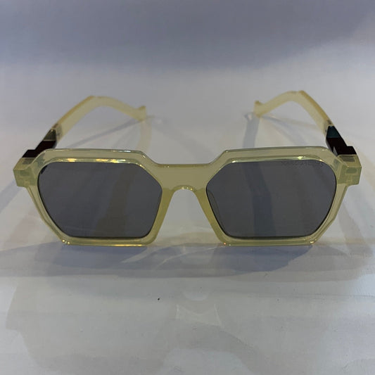 RAM Glossy Yellow Transperent Frame Black Shade Sunglass