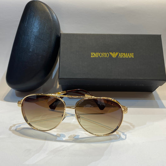 MRA Gold Frame Brown Shade Unisex Branded Sunglasses 5208