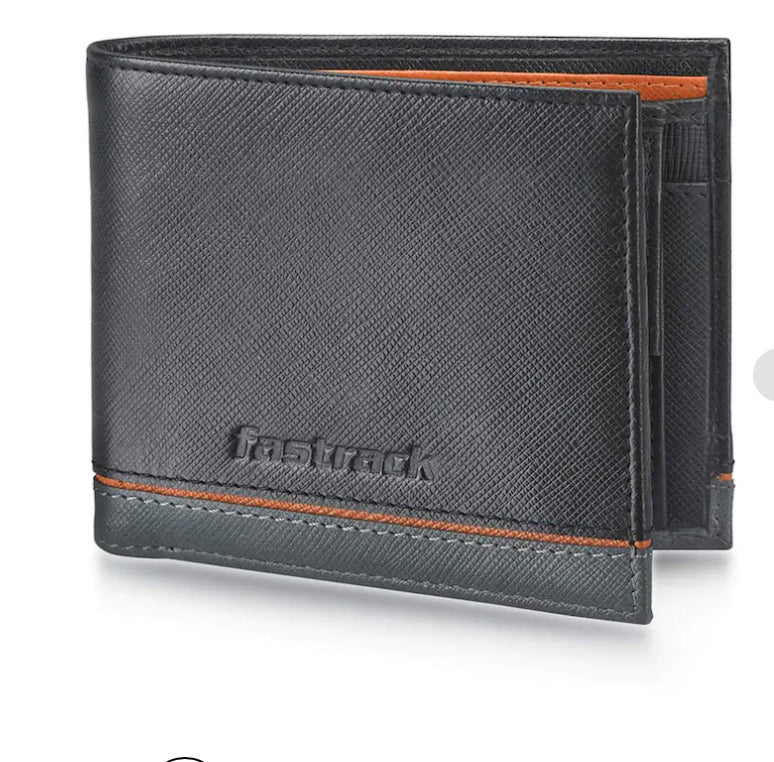 BLACK LEATHER BIFOLD WALLET