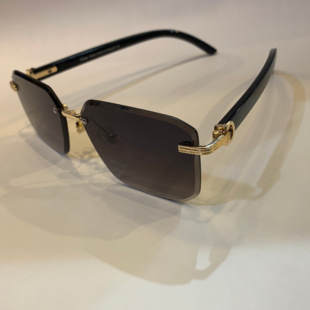 Rac Frameless black Shade black gold stick sunglasses