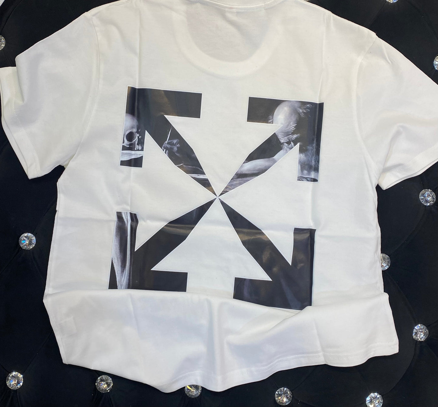 IAM FFO OFF White Colour With OFF Black Colour Print And Back Print  Lycra Cotton Fabric TShirt 781408
