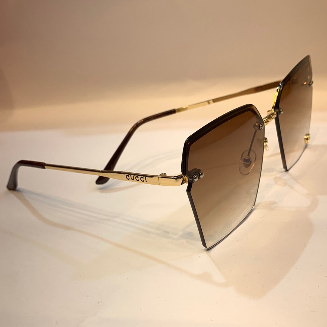CUG Gold Frame Brown Shade Unisex Sunglass 2013 64 14-140