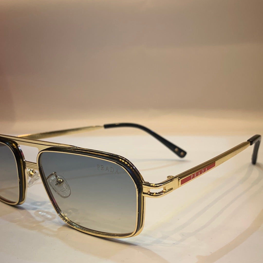 ARP Gold Frame Blue Shade Unisex Sunglass 2A569 40 13-136