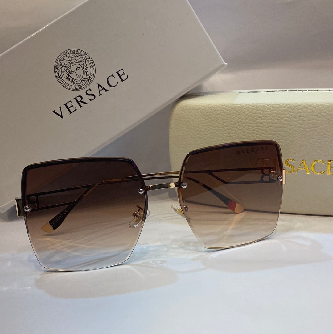 REV Gold Frame Brown Shade Unisex Branded Sunglasses CF58307